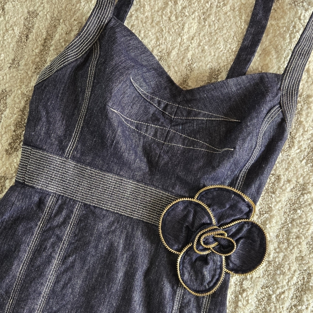 Y2K bebe Denim Midi Dress